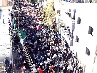 Betoging van de oppositie in Homs op 2 februari 2012