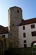 De Benno-toren, waarin in 1534 enige gevangen genomen Wederdopers werden opgesloten, in de tijd, dat dezen Münster bezet hadden.