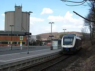 De halte van Bodenburg, het nieuwe eindpunt na de renovatie van de spoorlijn (2011)