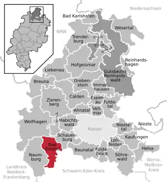 Kaart van Bad Emstal