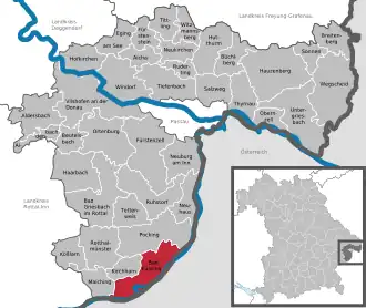 Kaart van Bad Füssing