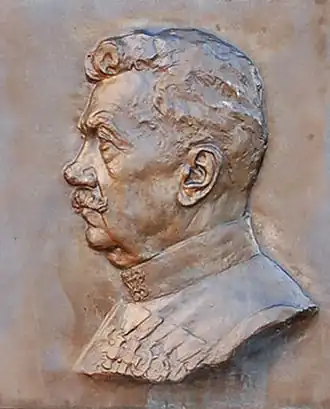 Afbeelding op het monument voor Eduard Wagnes in Bad Gams