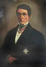 Portret van Karl, Freiherr von Oeynhausen met de versierselen van de Pruisische Rode Adelaarsorde van Verdienste