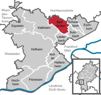 Kaart van Bad Soden am Taunus