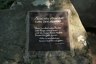 De eerste verzen van de psalm (nabij Bad Wildbad)