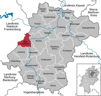 Kaart van Bad Zwesten