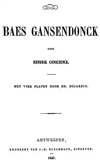 Vroege uitgave van Baes Gansendonck