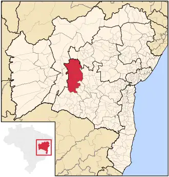 Ligging van de Braziliaanse microregio Boquira in Bahia