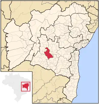 Ligging van de Braziliaanse microregio Livramento do Brumado in Bahia