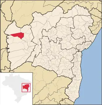 Kaart van Riachão das Neves