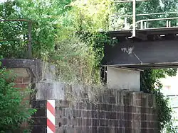 Opgebokt spoorviaduct bij Wintersdorf