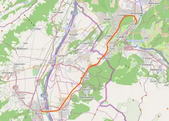 Spoorlijn Feldkirch – Buchs op de kaart