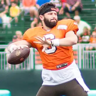 Mayfield met de Browns in 2018.