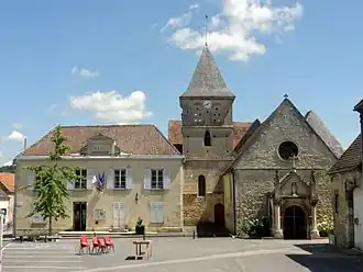 Gemeentehuis en Église Saint-Léger