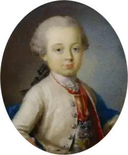 Portret Prins Maximiliaan Frans tussen 1764 en 1765.