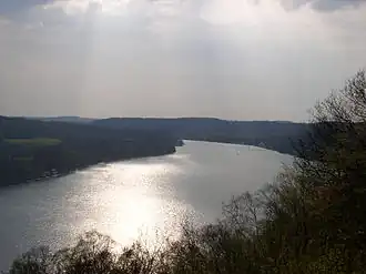 Baldeneysee gezien vanuit de Korte-Klippe