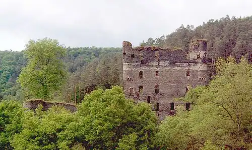 Ruïne Balduïnseck tussen Mastershausen en Buch