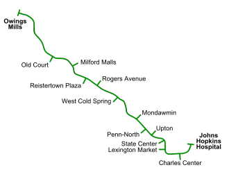 Lijnenkaart van Baltimore