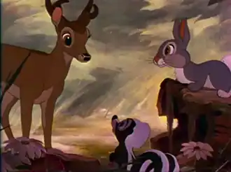 Screenshot van Bambi, Stampertje en Bloempje, 1942.