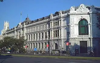 Het hoofdgebouw van de Banco de España in Madrid