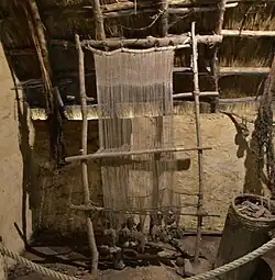 Een weefgetouw in de woning