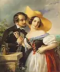 Flirtation, Miklós Barabás (1841), Hungarian National Gallery