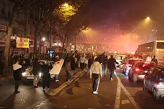 Een feestje op de boulevard na de kwalificatie van het Algerijnse nationale voetbalelftal voor het WK 2010