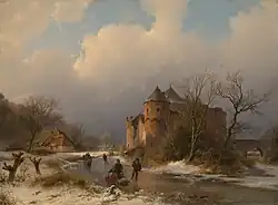 Een kasteel in een winterlandschap (1843), Amsterdam Museum