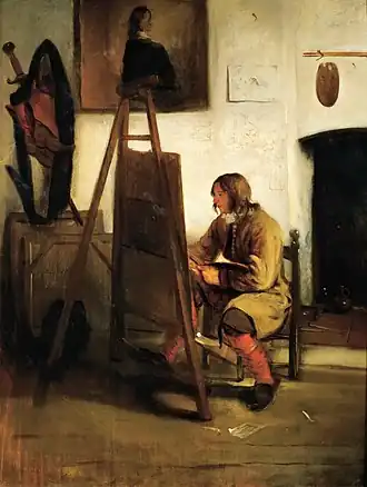 Barent Fabritius, Jonge schilder in een atelier (misschien een portret van Johannes Fabritius), ca. 1655-1660, Louvre