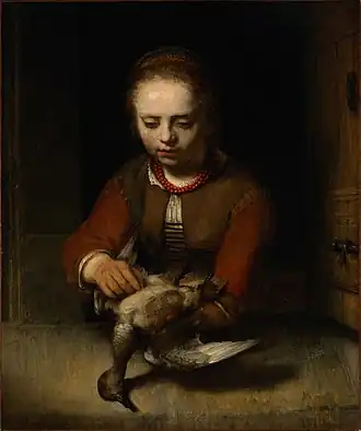Barent Fabritius, Meisje tijdens het eendenplukken (midden 17e eeuw)
