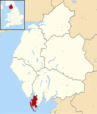 Kaart van Borrough of Barrow-in-Furness