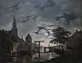 Hollandse stad bij maanlicht (ca. 1826)