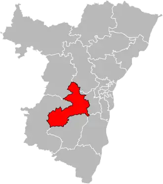 Locatie van het kanton