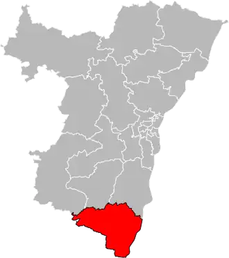 Locatie van het kanton