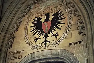 Detail entree: wandschildering voormalige schatkamer