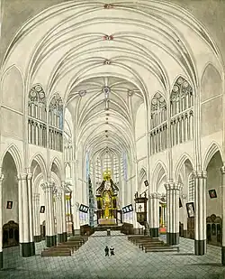 Interieur Basiliek van Meerssen, 1839
