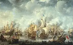 Jan van Beerstraten: Slag bij Ter Heijde, 1653-1666, voorbeeld van een zeeslagschilderij, als een vorm van verslaglegging.