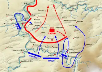 Kaart van de veldslag