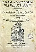 Animadversiones in historiam generalem plantarum, 1601