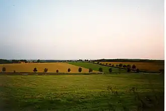 Het landschap in de Baumberge.