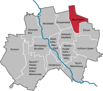 Ligging van Bavenstedt in Hildesheim