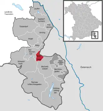 Kaart van Bayerisch Gmain