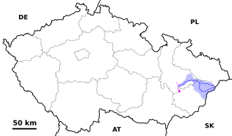 loop en stroomgebied van de Bečva
