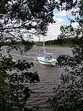 De rivier tussen Beaulieu en de oude scheepswerf:Bucklers Hard