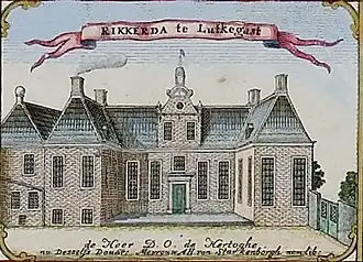 De Rikkerdaborg op de kaart van Theodorus Beckeringh (1781)