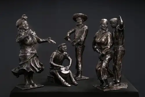 Tambú dansers en muzikanten