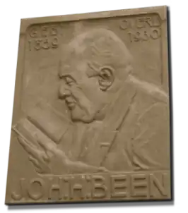 Gedenkplaat Johan Been gemaakt door Theo van Reijn