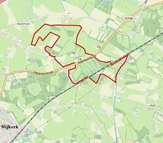 Begrenzing van landgoed Bokhorst