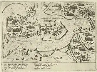 Beleg van Schenkenschans door de Spanjaarden, anoniem 1599-1601