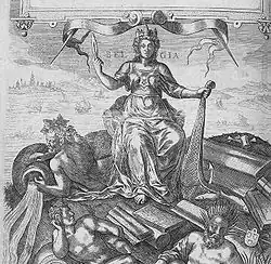 Nederlandse Maagd met muurkroon anno 1581